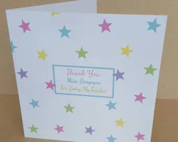 Personalised Stars Thank you Card For Teacher/Mentor