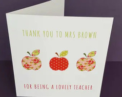 Personalised Apples Thank you Card For Teacher/Mentor