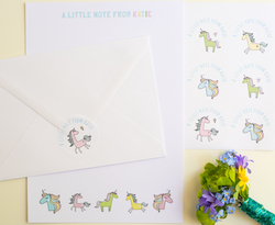Unicorns Writing Paper/Notepaper Set
