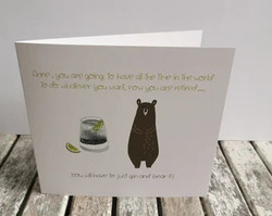 Personalised 'Gin & Bear' Retirement Card