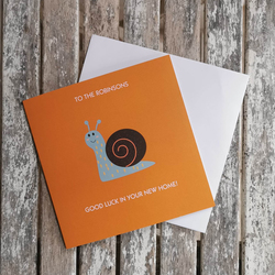 Personalised Snail New Home Card
