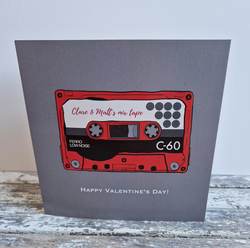 Personalised  Mix Tape Valentines Card.