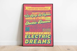 'Together in Electric Dreams' lyrics unframed print A4/A3