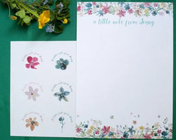 Floral  Banner Writing Paper/Notepaper Set
