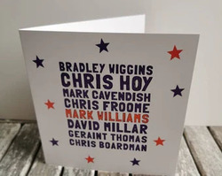 Personalised  Birthday Card Cycling Lovers Famous Cyclists