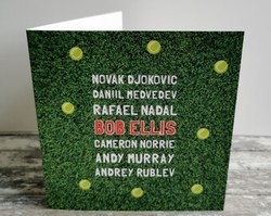 Personalised  Birthday Card Tennis Lovers Famous Tennis Players male or Female