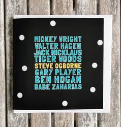 Personalised  Birthday Golf Lovers Famous Golfers