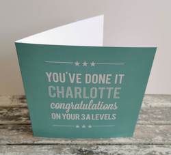 Personalised Typographic Congratulations Card GCSES, A Levels, Degree, Exams