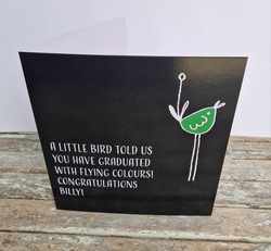 Personalised  'Little Bird' Congratulations Card GCSES, A Levels, Degree, Exams
